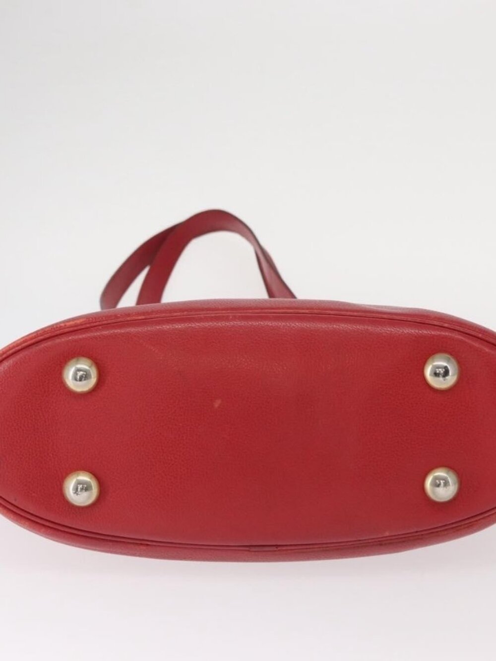 Authentic SAINT LAURENT Shoulder Bag Leather Red Gold - Picture 12 of 16